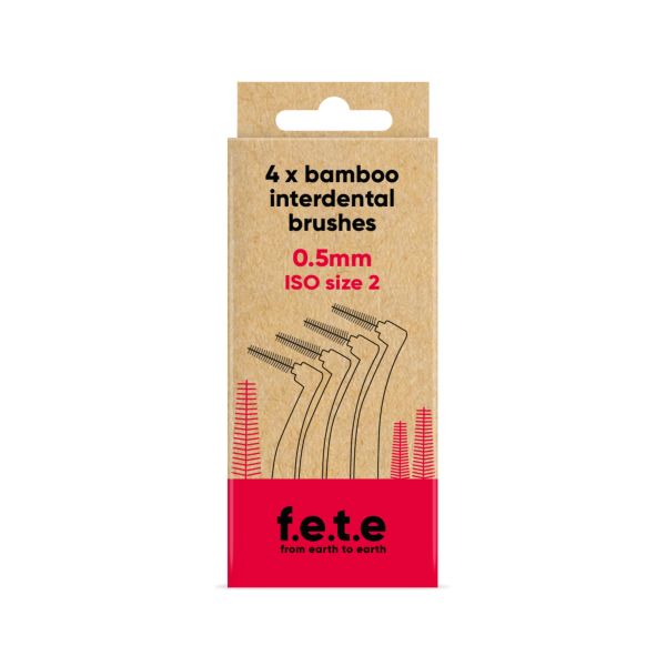 f.e.t.e Bamboo Interdental Brushes Red (0.5mm | ISO Size 2)