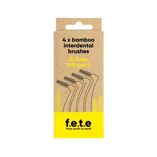 f.e.t.e Bamboo Interdental Brushes Yellow (0.7mm | ISO Size 4)