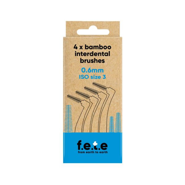 f.e.t.e Bamboo Interdental Brushes Blue (0.6mm | ISO Size 3)