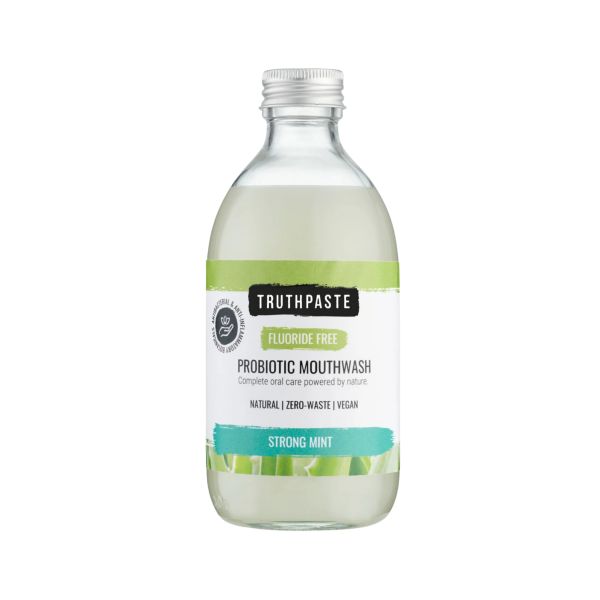 Truthpaste Strong Mint Probiotic Mouthwash Fluoride Free - Mundwasser 300ml