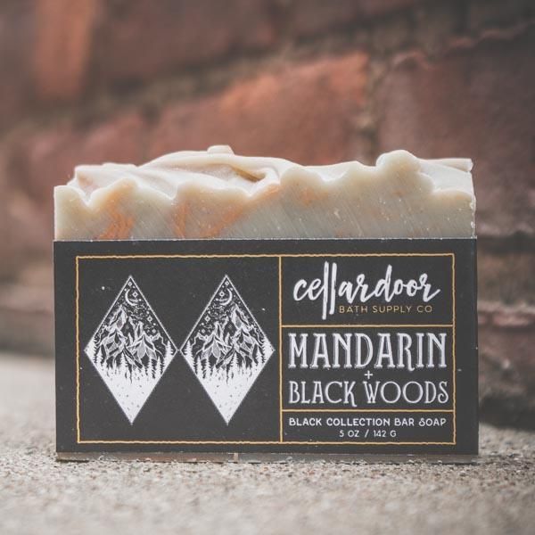 Cellardoor Bath Supply Co. Mandarin + Black Woods Bar Soap 142g